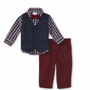 Brand new Newborn dress shirt,vest,pants & bow tie